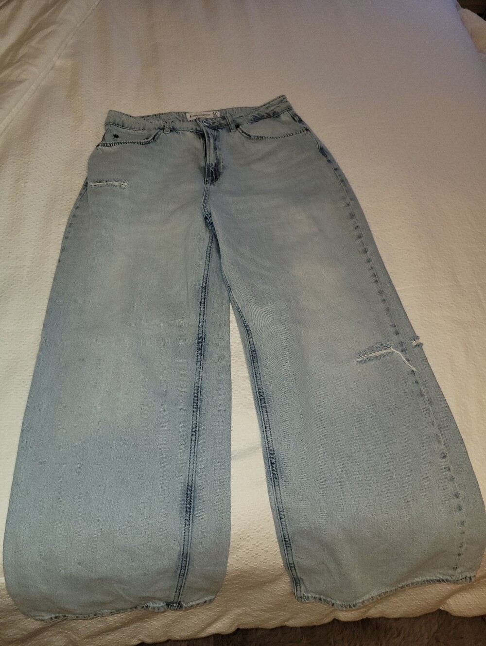 stradivarius Light Blue Wide Leg Jeans